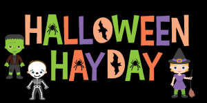 Halloween Hayday Logo with children in costumes