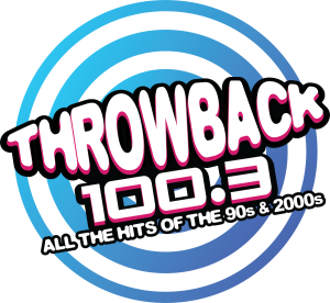 Throwback 100.3 All the hits of the 90s & 2000s logo